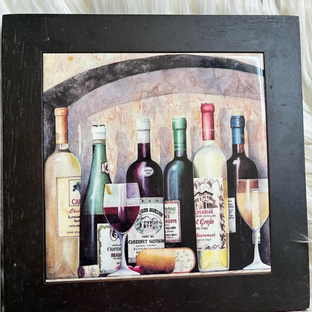 Set of 4 Trivets with Wood Border